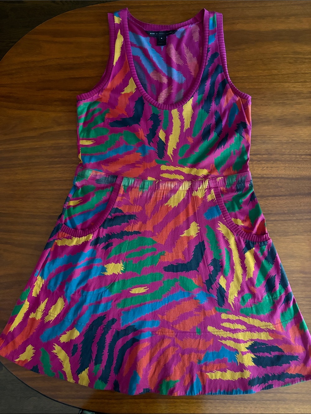 Marc By Marc Jacobs Vibrant Pink Multi-Color Tank Dress